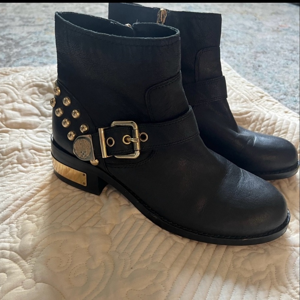 Vince Camuto Shoes | Vince Camuto Women’s Windeta Moto Bootie With Gold Buckle